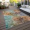 Homeroots 3' X 5' Copper Orange And Teal Blue Abstract Washable Indoor Outdoor Area Rug 581761 - alternate 5
