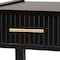 Baxton Studio Primrose Mid-Century Black Fluted Wood 1-Drawer Nightstand 249-13830-ZORO - alternate 6