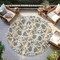 Homeroots 8' Gray And Ivory Round Abstract Washable Indoor Outdoor Area Rug 614163 - alternate 5