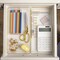 Martha Stewart Kerry 3 Pack Plastic Stackable Office Desk Drawer Organizers with Gold Trim, 12 x 6 BE-PB8973-G-3-CLRGLD-MS - alternate 4