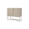 Homeroots 19in Brown and Gold Solid Wood and Metal Accent Cabinet With Two Doors 727713 - alternate 2