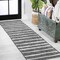 Jonathan Y Colonia Berber Stripe Black/Ivory 2 ft. x 8 ft. Indoor/Outdoor Runner Rug SMB125E-28 - alternate 1