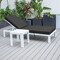 Leisuremod Chelsea Modern Outdoor White Chaise Lounge Chair With Side Table & Black Cushions CLTW-77BL - alternate 6