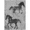 Homeroots 3' X 5' Gray And Charcoal Horse Washable Indoor Outdoor Area Rug 618655 - alternate 2