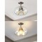 Jonathan Y Lina 13.75" 3-Light Modern Industrial Iron/Seeded Glass LED Semi Flush Mount, Nickel/Clear JYL7565A - alternate 5