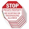 Signmission Stop Private Property No Hunting or, 6 inch X 6 inch, Vinyl Decal, 5PK OC-D-5PACK-6-207 - alternate 1