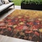 Homeroots 5' X 8' Gold Red And Brown Floral Washable Indoor Outdoor Area Rug 597058 - alternate 1