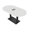 Skutchi Designs Racetrack Conference Table With Power Unit, 36 in W, 60 in L, White HAR-RAC-36X60-DOU.BK-WA7976-EBLK - alternate 1