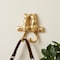 Homeroots Two Hook 5in Gold Cast Iron Cats Wall Hooks 724074 - alternate 4