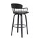 Homeroots 26" Gray And Black Faux Leather Swivel Low Back Counter Height Bar Chair 534440 - alternate 5