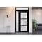 Vdomdoors Front Exterior Prehung FiberGlass Door Frosted Glass / Manux 8552 Matte Black / Sidelight and Trans MANUX8552EXD-BLK-W30+12 x H80+14-RH - alternate 2
