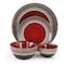 Gibson Elite Cafe Versailles 16 Piece Double Bowl Dinnerware Set - Red 75097814M - alternate 4