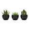 Monarch Specialties Artificial Plant, 6'' Tall, Succulent, Indoor, Faux, Decorative, Green Plants, Black Pots, 3PK I 9556 - alternate 2