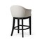 Homeroots 40" White and Black Fabric and Solid Wood Bar Height Swivel Bar Chair 632504 - alternate 4