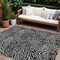 Homeroots 8' X 10' Black And Ivory Abstract Washable Indoor Outdoor Area Rug 599691 - alternate 1
