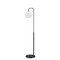 Homeroots 62" Black Arched Floor Lamp With White Frosted Glass Globe Shade 523589 - alternate 1