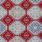 Homeroots 8' X 10' Red And Navy Blue Floral Washable Indoor Outdoor Area Rug 610772 - alternate 5