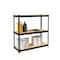 Space Solutions 1000 Riveted Steel Shelving 3-Shelf Unit, 12D x 30W x 30H, Black 22539 - alternate 7