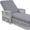 Homeroots 78" Gray Metal Outdoor Chaise Lounge with Gray Cushion 625684 - alternate 3