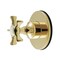 Kingston Brass Single-Handle Six-Way Diverter Valve with Round Trim Kit, Polished Brass KS4032NX - alternate 1