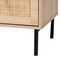 Baxton Studio Caterina MidCentury Transitional Natural Brown Finished Wood and Natural Rattan 1Door Nightstand 220-12861-ZORO - alternate 5