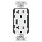 Leviton USB Receptacle, 20 A, White W5833-W - alternate 1