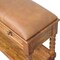 Homeroots 35in Brown Genuine Leather and Solid Wood Upholstered Storage Bench With Cabinet 717480 - alternate 4