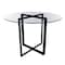 Homeroots 24" Clear And Black Rounded Glass And Metal Trestle Base Dining Table 400749 - alternate 1