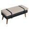 Homeroots 35in Dark Olive Green and Brown Genuine Leather and Solid Wood Upholstered Bench 723426 - alternate 7