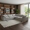 Homeroots Light Gray Linen Blend Modular L Shaped Five Piece Corner Sectional 716923 - alternate 5
