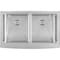 Ackland SleekSteel Stainless Steel 21in. x 33in. 16 Gauge Farmhouse Undermount 50/50 Dble Bowl Kitchen Sink AKKSS-16-5050-3321FHA-DB - alternate 2