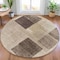 Homeroots 8' Brown And Taupe Round Geometric Washable Indoor Outdoor Area Rug 631929 - alternate 3