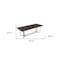 Homeroots 95" Dark Mango And Brass Rectangular Manufactured Wood And Iron Dining Table 486038 - alternate 4