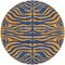 Homeroots 8' Navy Blue And Pink Round Animal Print Washable Indoor Outdoor Area Rug 600680 - alternate 7