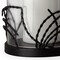 Homeroots Set of Two Black Botanical Leaf Glass And Metal Tabletop Hurricane Candle Holders, 2PK 608520 - alternate 3