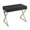 Homeroots 42" Black and Brass Writing Desk With Two Drawers 286081 - alternate 1