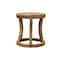 Homeroots 18" Brown And Brown Wood Distressed Solid Wood Round End Table 555415 - alternate 1