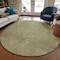 Homeroots 8' Green Beige And Brown Round Abstract Washable Indoor Outdoor Area Rug 597012 - alternate 2