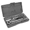 Performance Tool 40 pc. Socket Set, 1/4 in. Dr. 3/8 in. Dr. Ratchet Extension Case W1173 - alternate 1