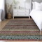 Homeroots 9' X 12' Black Green And Gold Striped Washable Indoor Outdoor Area Rug 588242 - alternate 4