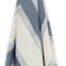 Homeroots 50" X 60" Blue And Ivory Cotton Woven Striped Throw Blanket with Fringe 518817 - alternate 2