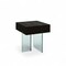 Homeroots 22" Black And Clear Wood and Glass Square Sled End Table 554656 - alternate 1