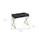 Homeroots 42" Black and Brass Writing Desk With Two Drawers 286081 - alternate 4