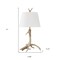 Homeroots 27" Brown Antlers Table Lamp With White Drum Shade 546133 - alternate 5