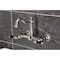 Kingston Brass Two-Handle Wall Mount Bridge Kitchen Faucet, Polished Nickel KS1266PKL - alternate 3