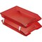Acrimet Facility 2 Tier Letter Tray Front Load Letter Size Desktop File Organizer Plastic Clear Red 263.7 - alternate 1