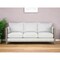 Homeroots 38" White Fabric Sofa With Black and Gray Legs 348643 - alternate 2