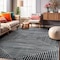 World Rug Gallery Bohemian Stripes Washable Non Slip Area Rug 5 ft x 7 ft Black WR73BLACK5X7 - alternate 1