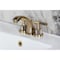 Kingston Brass Widespread Bathroom Faucet with Knurled Handle and Brass Pop-Up, Antique Brass KS4943KNL - alternate 4
