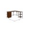 Homeroots 59" Walnut Wood and Stainless Steel L Shape Computer Desk With Three Drawers 723754 - alternate 5
